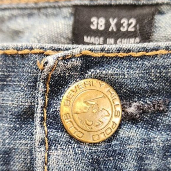 Beverly Hills Polo Club Men's Denim Blue Jean's Straight Size 38x32 - Picture 10 of 13